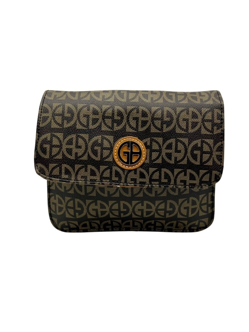 Giani Bernini Brown Block Signature Crossbody Organizer